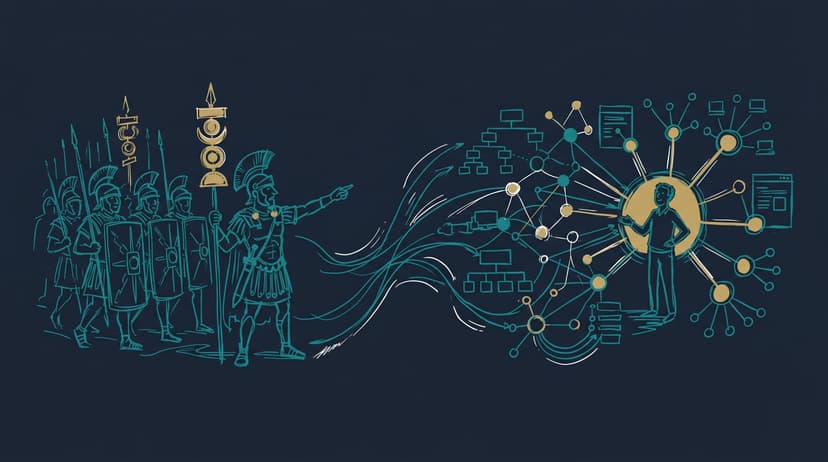 From Roman centuries to AI intelligence layers — the org chart reimagined