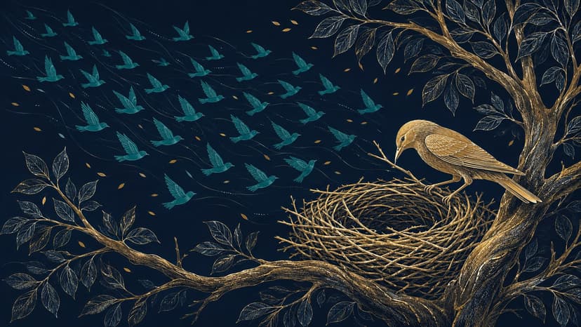 New arrivals pass through; the nest is built to fit one place.